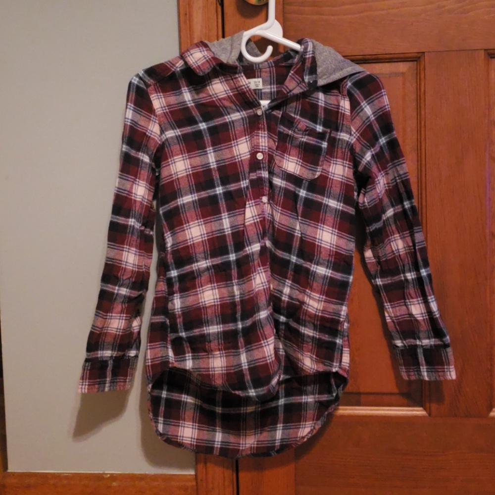 Girls abercrombie and fitch hooded flannel